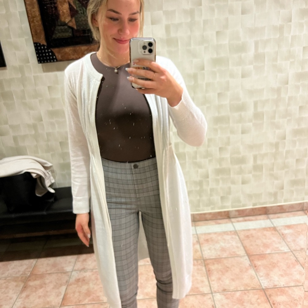 White cardigan